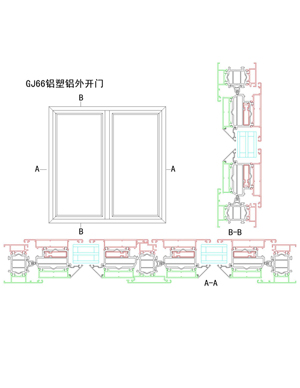 GJ66鋁塑鋁外開門