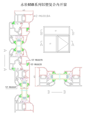60B鋁塑復合內開窗